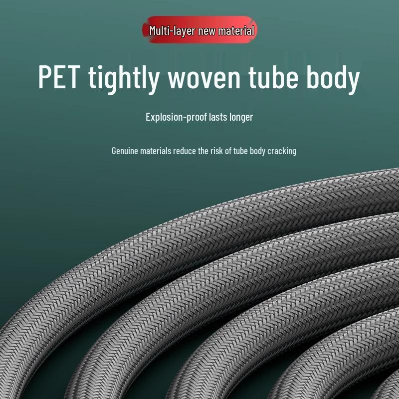 4-Point Universal Nylon Woven Shower Hose, Hot/Cold Explosion-Proof Pipe for Bath Heater & Shower Head Connection