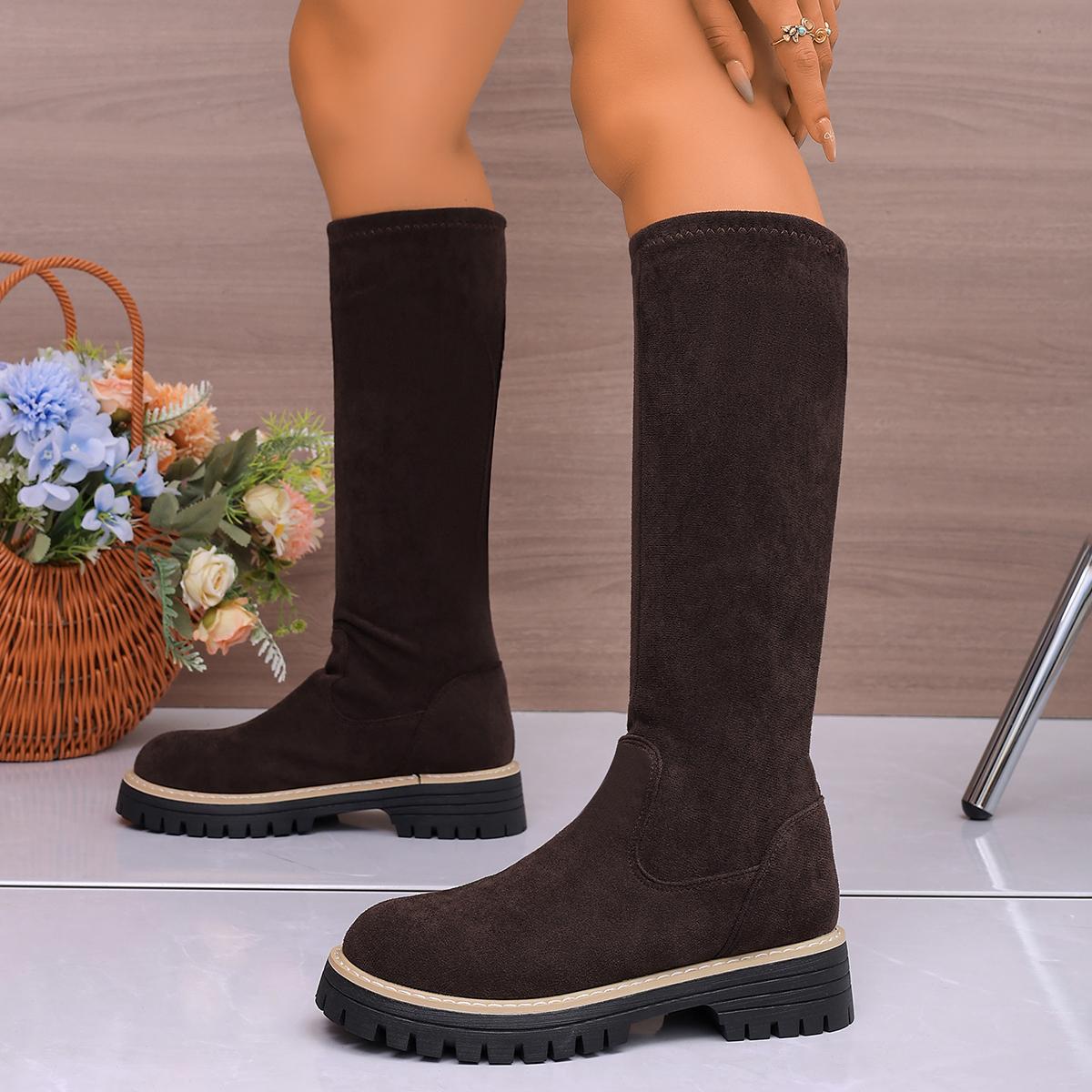 

Men Women Winter Spring Autumn Boots Fashion New Vintage Women Stretch Slim High Back Knee Shoes Autumn Thick Heel Ladies Knight Long Booties 40