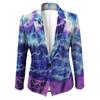 Womens Gradient Starry Sky Print Blazer Slim Fit Business Casual Jacket With Notched Lapel Single Button