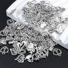 50pcs Antique Silver Love Heart Charm Alloy Tibetan Style Random Mixed Heart Charm Valentine's Day Jewelry Heart Charm Pendant