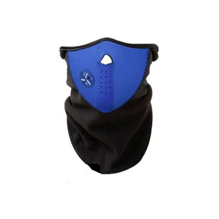 1Pc Masque Protecteur Unisexe Hiver Bandana Vélo Tour de Cou Moto Col Roulé Sport en Plein Air Coupe-vent Polaire Chaud Bleu
