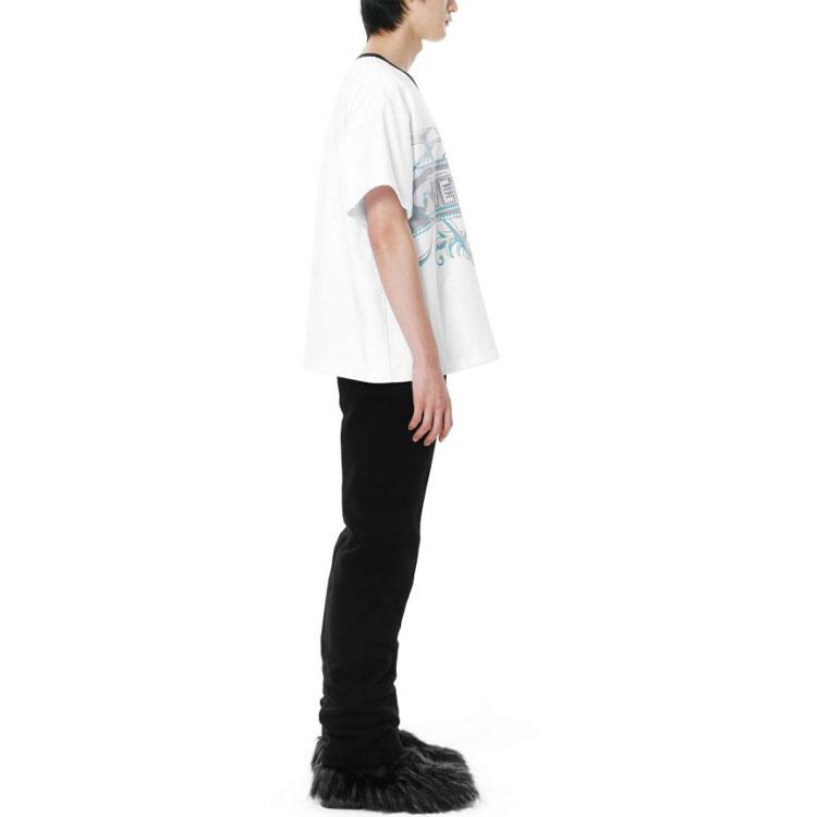 We11done Letter Pattern Printed Short Sleeve T-Shirt Unisex T-Shirts White WD-TT3-21-510-U-WH