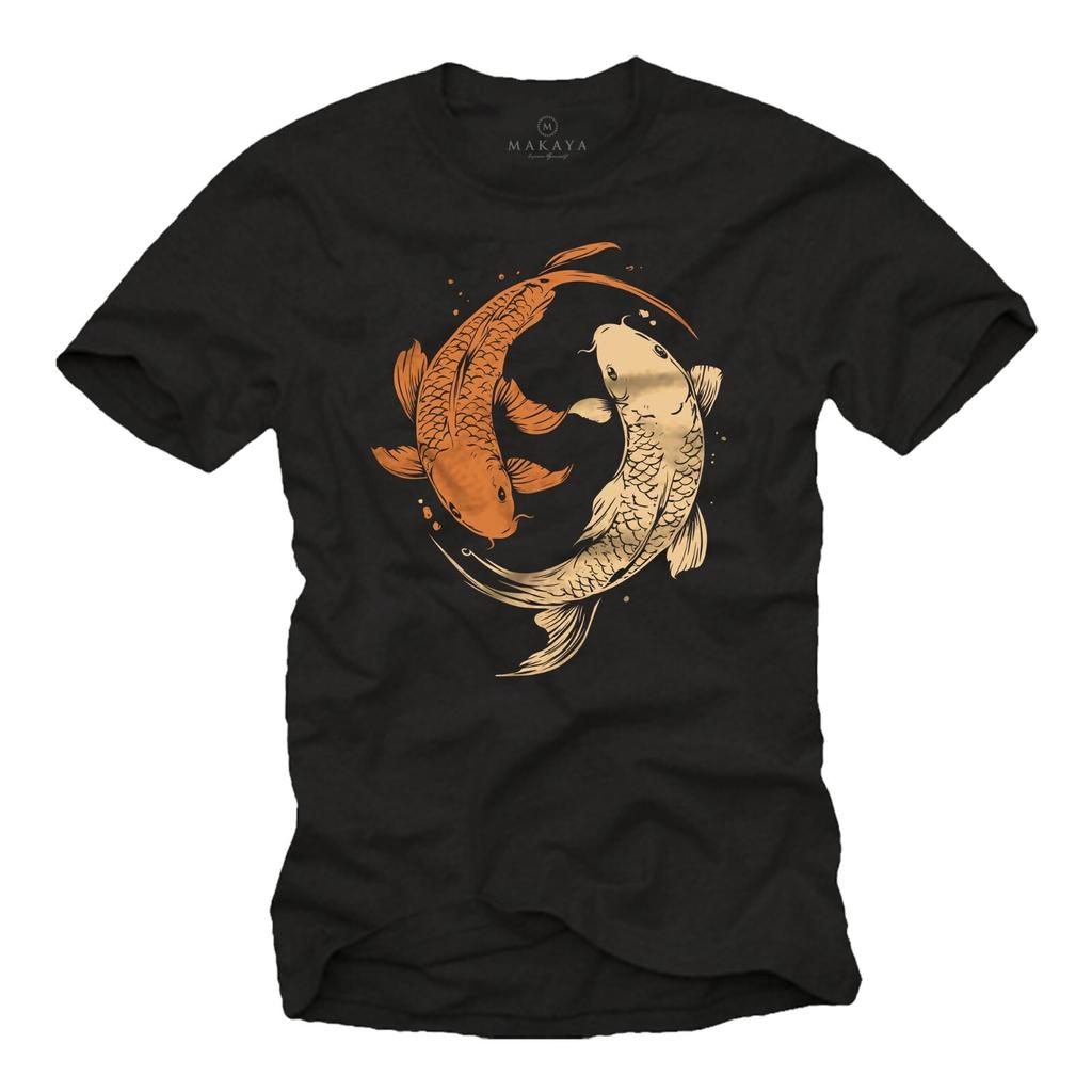 26 Mens T-Shirt Yin Yang Motif Buddha Koi Fish Gifts For Anglers Size S-5XL- Unisex T-Shirt