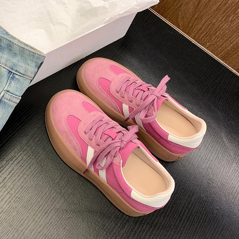 Retro German training shoes women's spring new sports and leisure board shoes women's thick soles increase in height