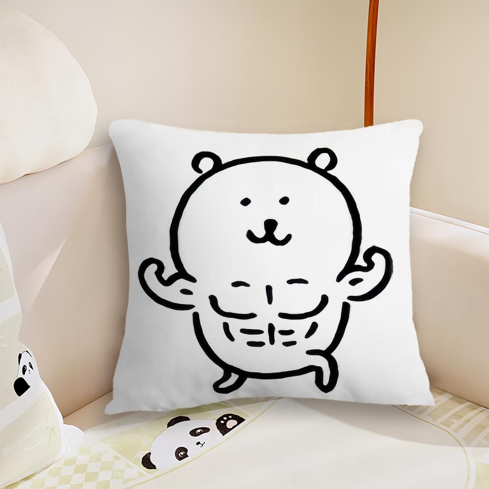 

Cute Cartoon Kawaii J-Jokes Bear Pillow Case Living Room Sofa Cushion Cover Suitable For Home Bedroom Room Decoration 12x12Inch