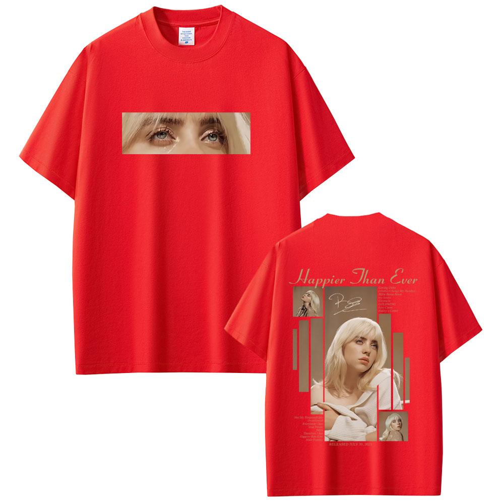 

Happier Than Ever 2025 Tshirt Men Women Fashion Pop Music Short Sleeve T Shirts Unisex Hip Hop Oversized Tshirts Streetwear S
