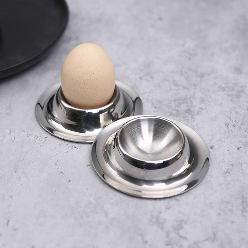 Egg Cup Holder Stainless Steel Egg Cups Plates Tableware Holder For Hard Soft Boiled Egg Kitchen Display