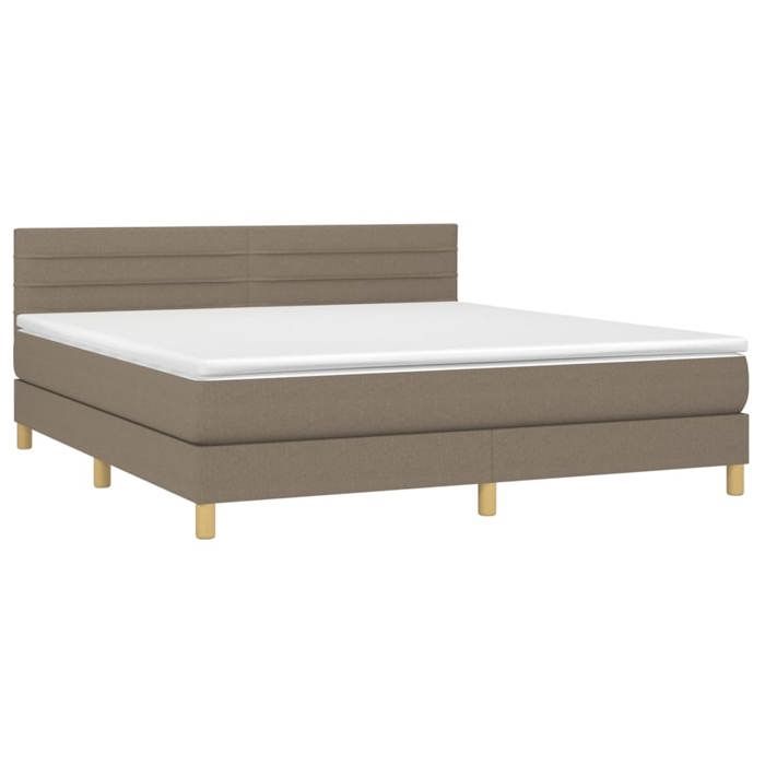 Maison Exclusive - Sommier à lattes de lit avec matelas Taupe 180x200 cm Tissu