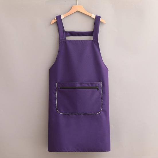 Kitchen Apron with Dual Pocket Solid Color Water-Resistant Oil-proof Adjustable Men Women