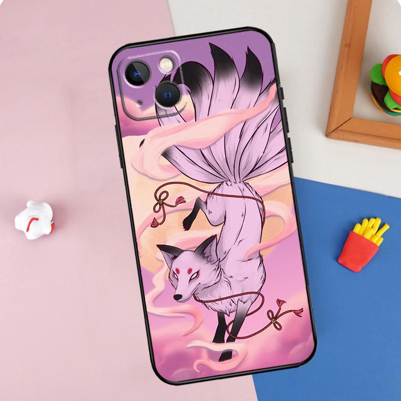 Nine-tailed Fox Case For iPhone 11 12 13 14 15 16 Pro Max Mini XS XR X Plus Soft Protection Cover