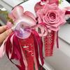 2Pcs Bowknot Ribbon Wedding Car Flower Suction Cup Wedding Decoration  Car Handle