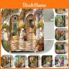 Exquisite Floral Street Shower Curtain Waterproof Polyester Bath Curtain For Bathroom Dcor