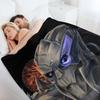 Garrus Vakarian Mass Effect Throw Blanket Heavy Retros Plaid Flannels Blankets