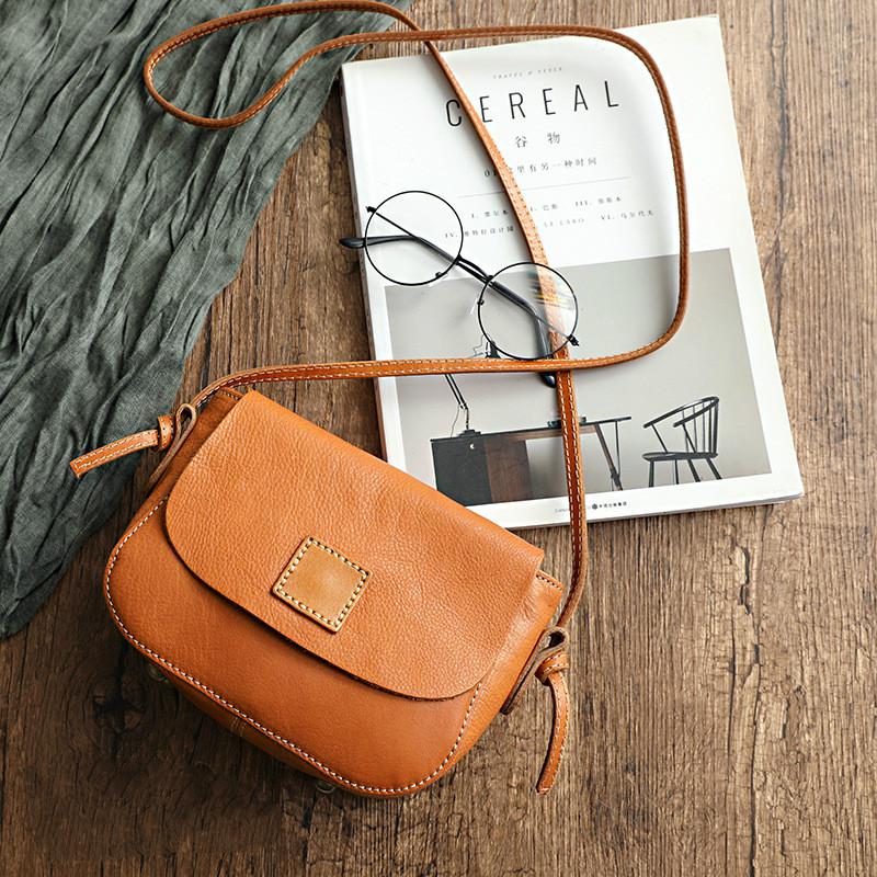 

Женская маленькая сумка Johnature из натуральной кожи в стиле ретро, ​​универсальные сумки из мягкой натуральной яловой кожи на плечо и через плечо жёлтый