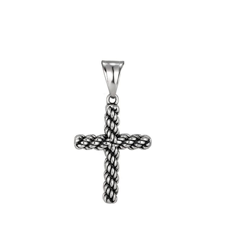 Vintage Personality Exquisite High Quality Fried Dough Twists Design Cross Necklace Hot New
