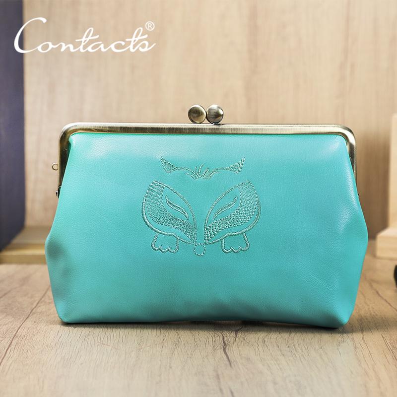 

КОНТАКТЫ Натуральная кожа Винтажный Крутой Дизайн Лисы Ручной Кошелек Женский Красочный Мягкий Дорожный Кошелек Кошельки