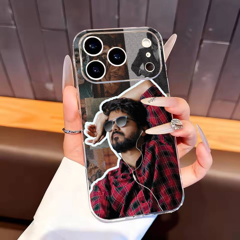 

T-ThalaPathy Actor V-Vijay Phone Case For iPhone17,16,15,14,13,12,11 Plus,Pro Max Soft Transparent Cover iPhone16e