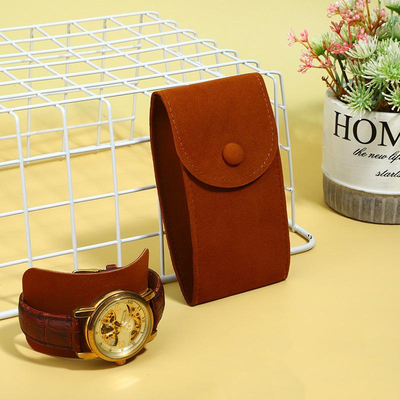 Velvet Snap Watch Soft Storage Bag Flannel Men Women Travel Case Portable Ring Necklace Bracelet Organizer Gift Packaging