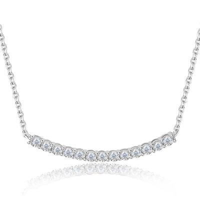 [FEIKFEIZ] Women's Moissanite Necklace, 925 Sterling Silver with 18K White Gold Plating, 0.5CT Lab-Grown Moissanite Diamond, Silver Pendant Necklace,
