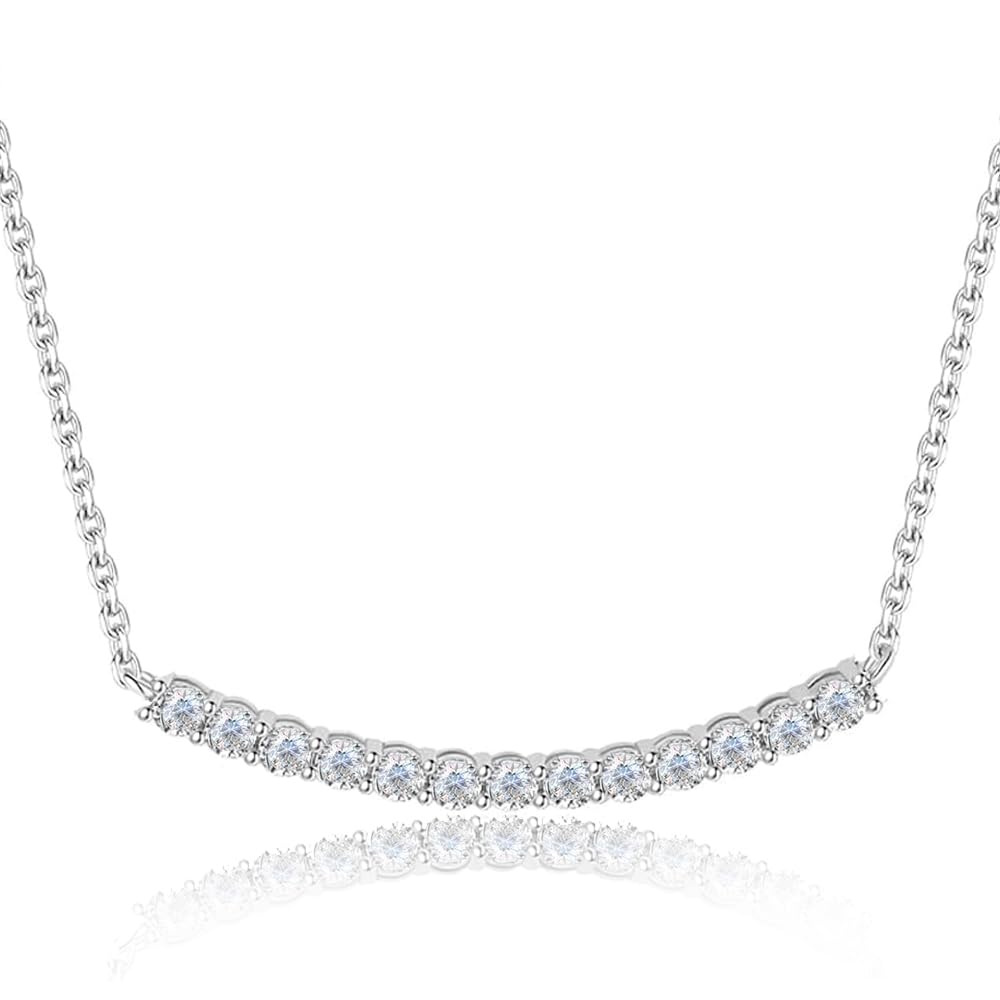 

Moissanite Necklace for 925 Silver with 18K White Gold Lab Grown Moissanite Silver Pendant Jewelry [FEIKFEIZ] Women, Plated, 0.5CT Diamond, Necklace,