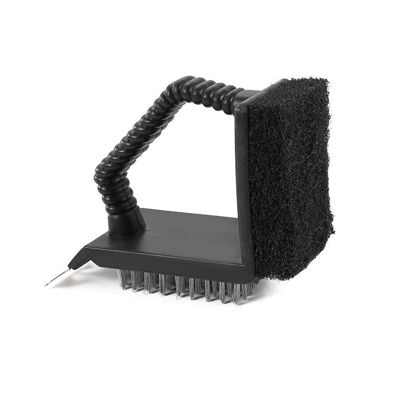 Three-in-One BBQ Cleaning Brush - Steel Wire Brush & Barbecue Tool for Grills