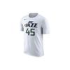 NBA Quick-Dry Basketball T-Shirt, Jazz Team, Mitchell No. 45 Men Top White 870813-104