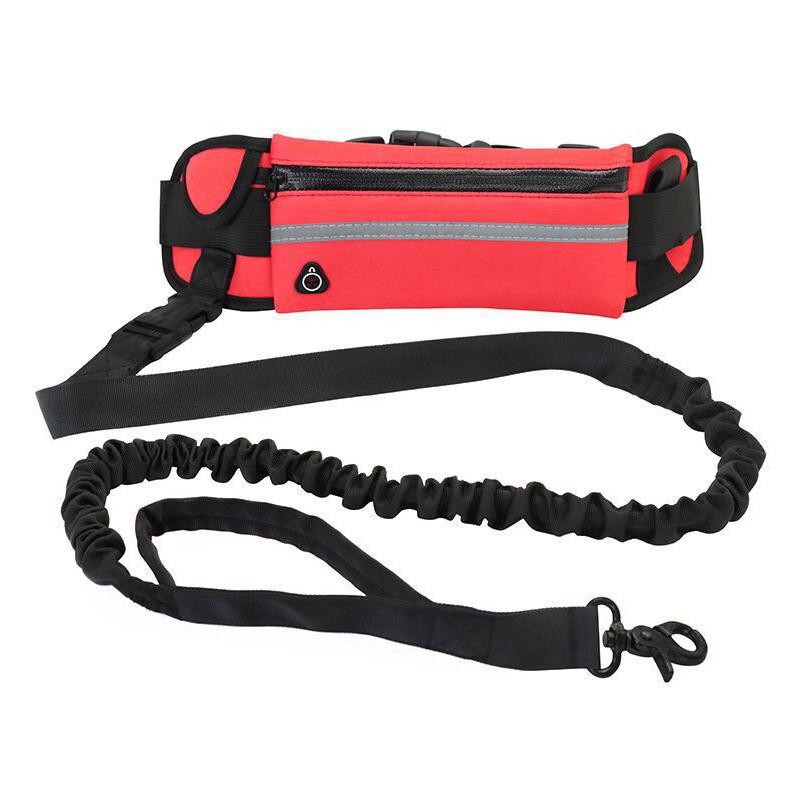 Outdoor Sport Pet Waist Bag Traction Rope Reflective Anti Explosion Pet Traction Rope Stretchable Elastic Belt For Dog Leash
