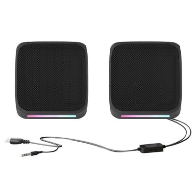 1 para przenośnych mini głośników do komputerów stacjonarnych i kompaktowych głośników PC USB z dźwiękiem przestrzennym 3D do laptopów, zasilane USB,