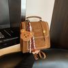 Retro Niche Design Backpack Fashion Portable Backpack British Daily Commuting Backpack Female Mini Schoolbag Girl PU Leather