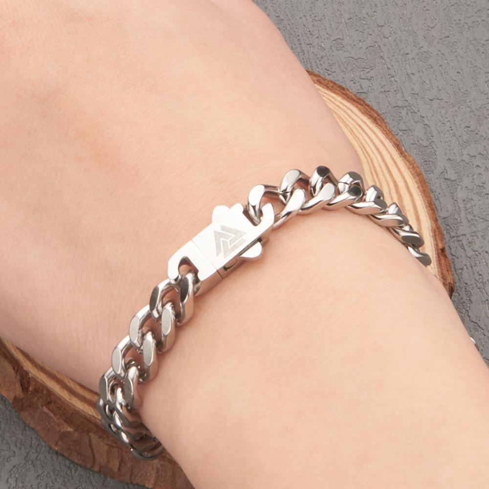 Stainless Steel Viking Myth Cuban Chain Necklace Mens Fashion Bracelet Necklace Set