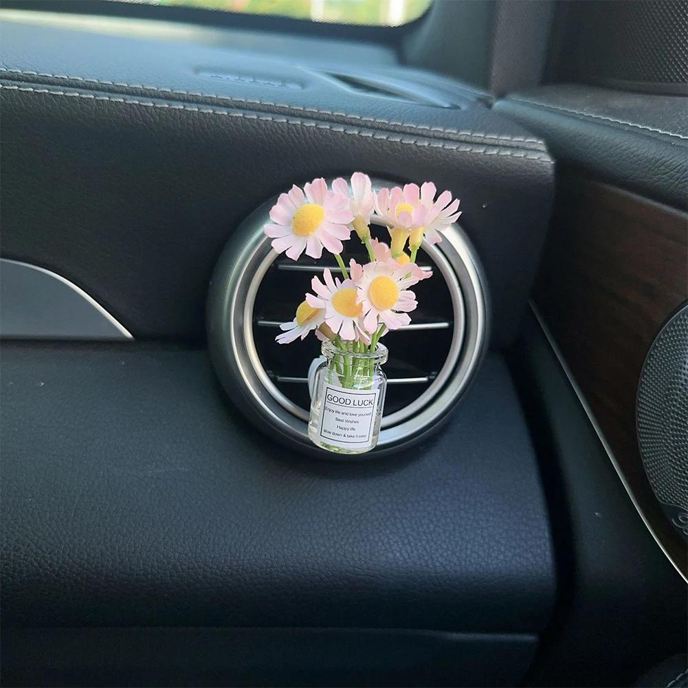 Auto Air Outlet Flower Vase Clips Ornaments Car Center Console Jasmine Vase Glass Ornaments Glass Vase Ornaments For Girls Gifts