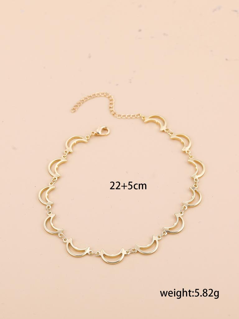 18K gold bohemian cross double love multi-layer anklet 3 set beach ocean wind