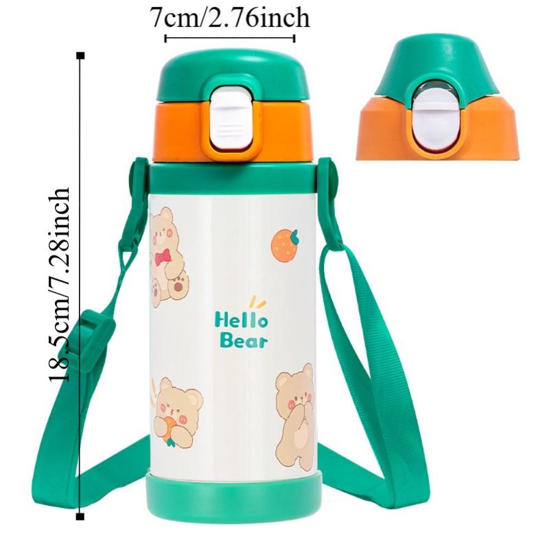 Stainless Steel Children's Water Bottle 350ML Straw Cup Fashion Insulated Cup  Kindergarten