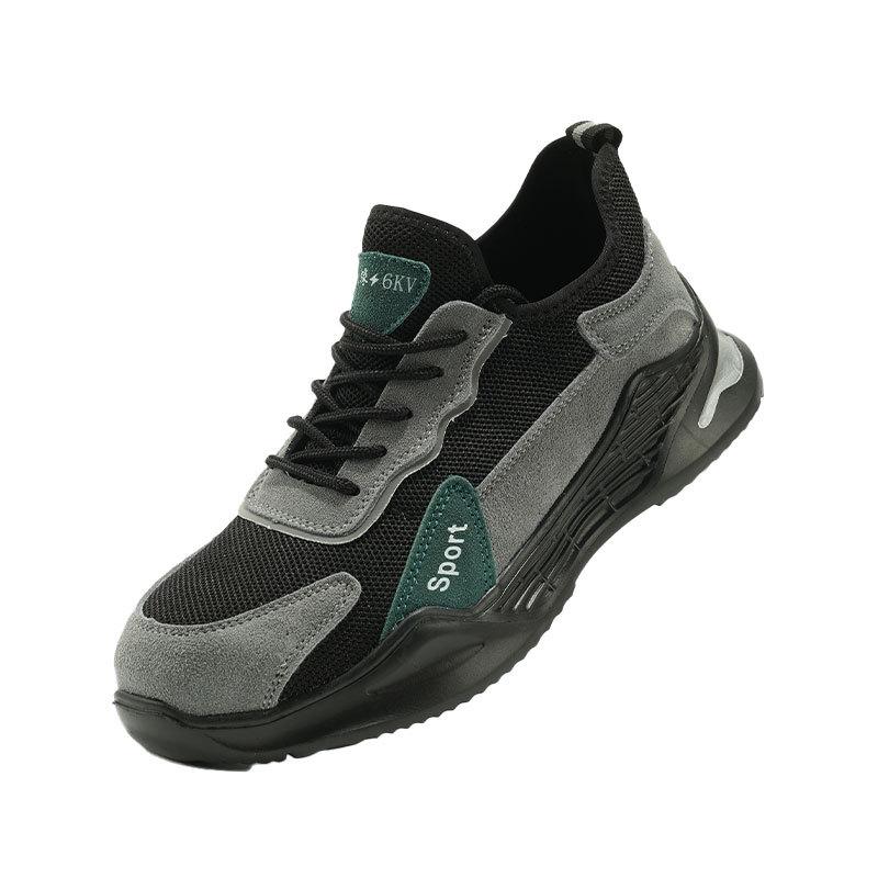 Men's Lightweight Steel Toe Safety Shoes - Anti-Smash, Anti-Puncture, Non-Slip, Wear-Resistant for Construction Sites.