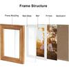 5X7 Double Wooden Hinged Picture Frame Vertical and Horizontal in Distressed Farmhouse Wood Grain, Display 4x6 with Mat or 5x7 without Mat, Folding