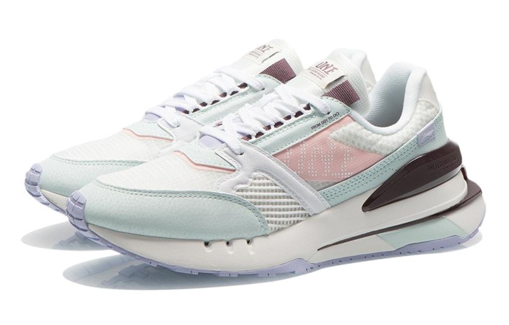 Li Ning Slip Resistant, Abrasion Resistant, Lightweight Low top Running Shoes Women's White Blue AGCR184-2