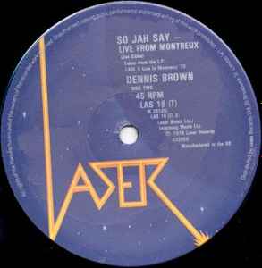

7inch Record DENNIS BROWN - So Jah Say / So Jah Say - Live From LAS16 LASER 1979 UK Reggae, Ska & Dub Used