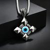 Collier pendentif Œil du Mal Élégant pour Homme Acier Inoxydable Yeux Bleus Amulette Collier Créatif Punk Mode Bijoux Cadeau