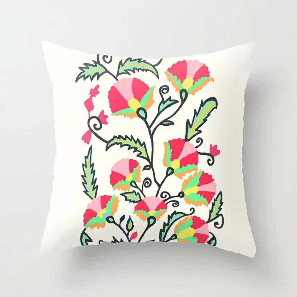 Heimdekoration Kissenbezug Schlafzimmer Wohnzimmer Ölgemälde Blumenmuster Gedruckt
