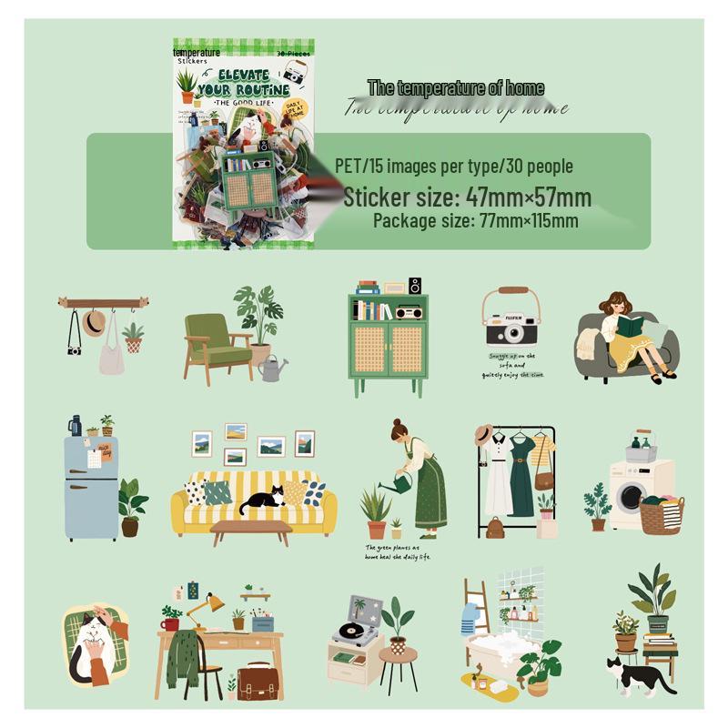 Ji Lv Yi Niao Minimalist Sticker Pack: Ins Style Decor for Phone Cases & Water Cups