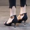 Mid Heel Buckle Strap Female Fashion Sandals Women Shoes Summer High Heels Female Fine Heel 5cm