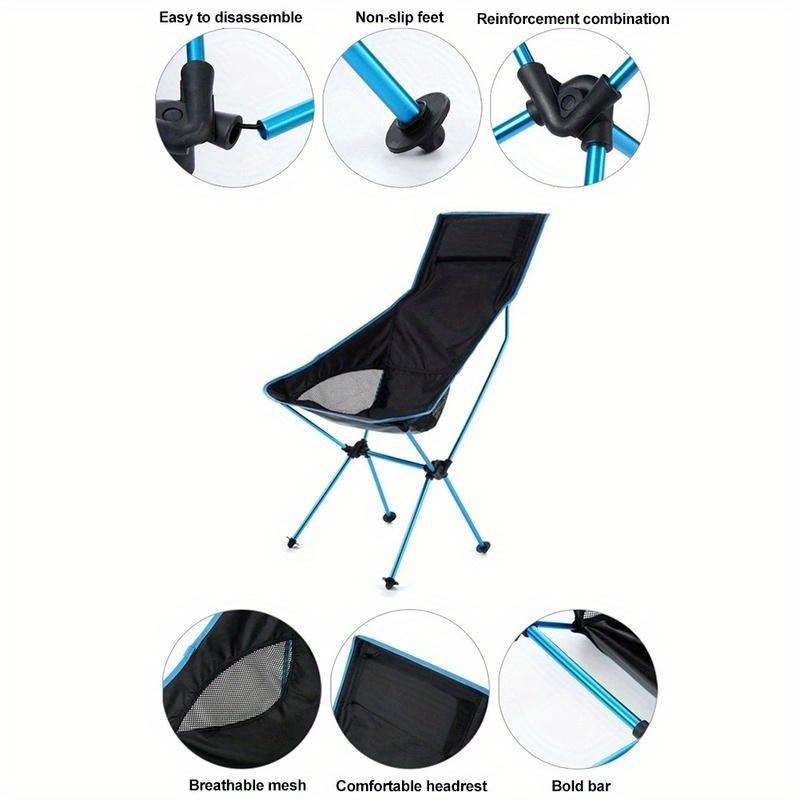 Angeln BBQ Wanderstuhl Faltbarer Outdoor Zusammenklappbarer Campingstuhl Tragbarer Klappstuhl für Strandpicknicksitz Klappstuhl