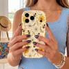 Daisy Bee Thin Branch Wildflower Wavy Edge Phone Case For iPhone 17 16 15 14 13 12 11 8 7 Plus Pro Max Floral Slim Cover