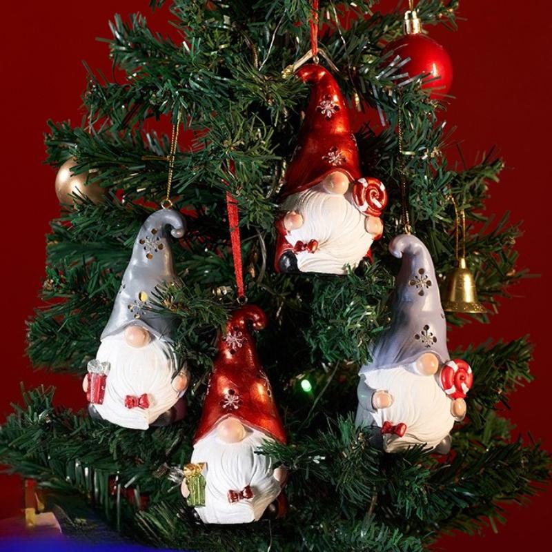 Christmas Decorations Dwarf Resin Crafts Christmas Tree Pendant Dwarf Goblin Christmas Pendant Home Decor Gift