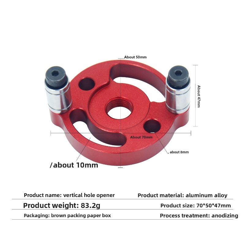 Aluminum Alloy Woodworking Center Drilling Precision Locator 3-10mm Wooden Tenon Joint Straight Hole Drilling Positioning Tool