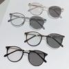 Ultralight Pochromic Myopia Glasses for Women Round Frame Men's Color Changing Eyewear Fashion Near Sight Glasses Anti-UV