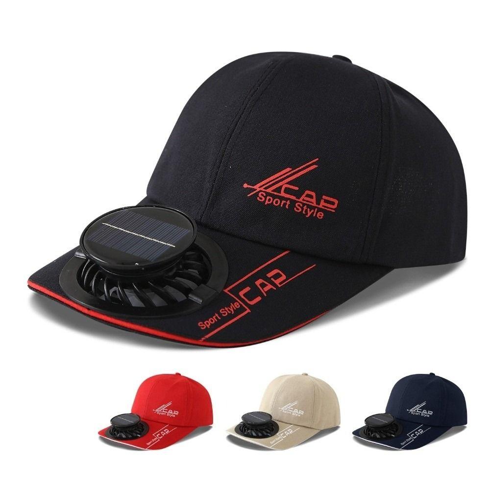 Letter Solar Charging With Fan Hat Breathable Sunshade Duckbill Cap for 3.7V600mAh Spring