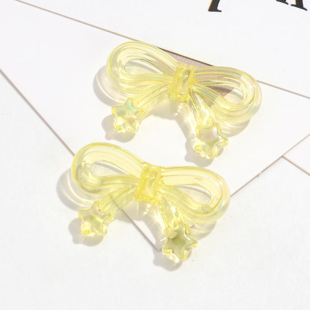 10pcs Colorful Transparent Bowknot Charm Loose Beads Necklace Keychain Pendant Beads Jewelry Making Accessory