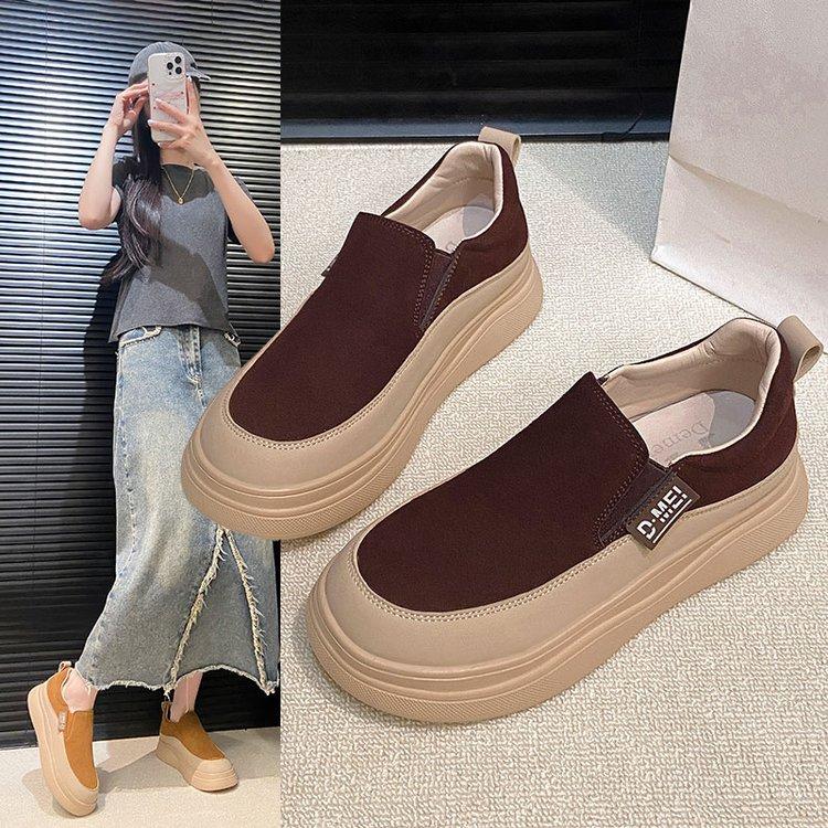 Leather Version~ 2025 Autumn New Versatile Casual Women's Shoes Comfortable Flat Bottom Round Head One Pedal Retro Single Shoes Women