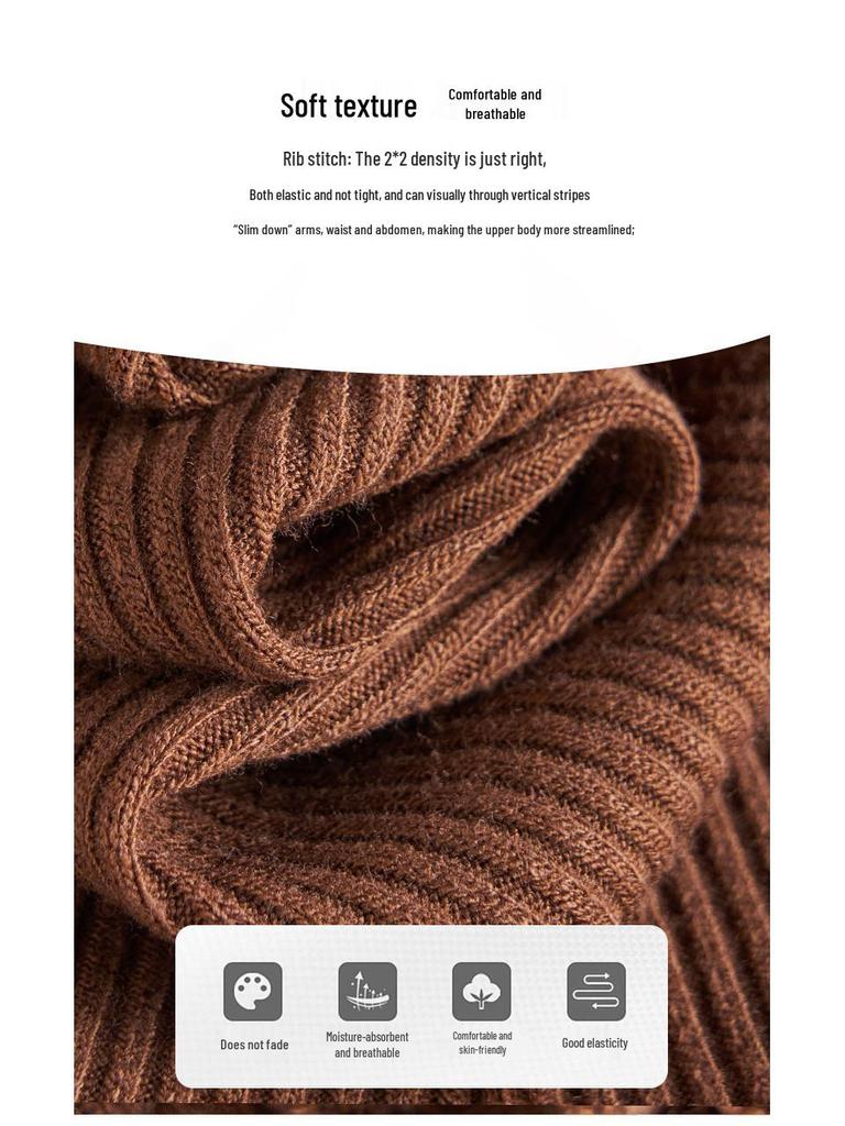 Women's Ribbed Knit Crew Neck Long Sleeve Top - Slimming & Versatile